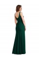Square Neck Trumpet Evening Dress / Maxi Dress with Front Slit