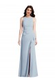 Halter Evening Dress / Maxi Dress with Cascade Ruffle Slit