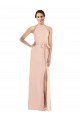 Halter Criss Cross Cutout Back Crepe Maxi Dress