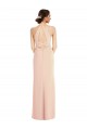 Halter Criss Cross Cutout Back Crepe Maxi Dress