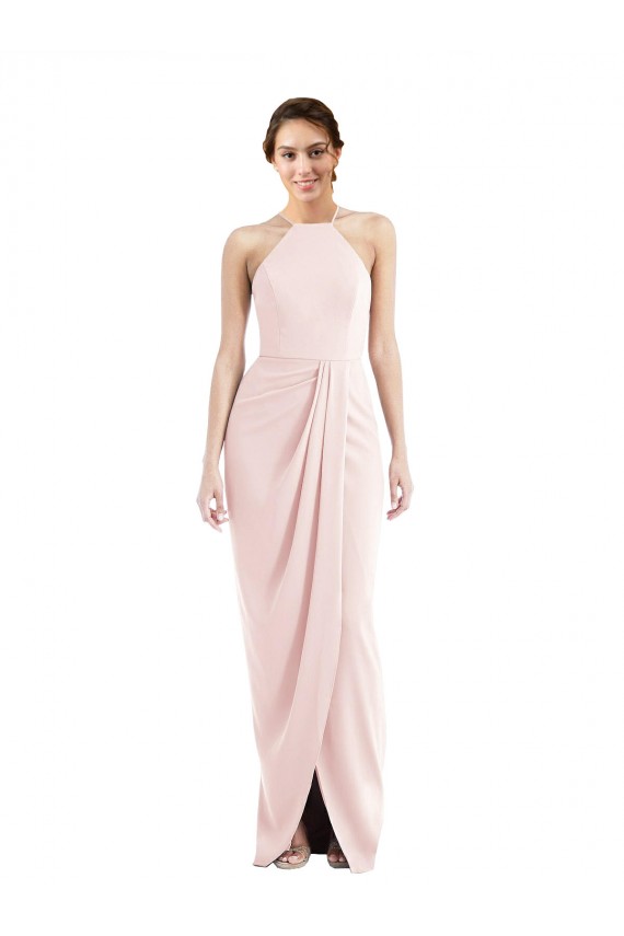 Halter Draped Tulip Skirt Evening Dress / Maxi Dress
