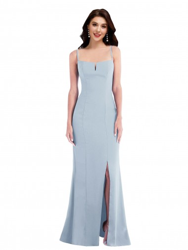 Flattering Trumpet Crepe Maxi Dress with Front Slit