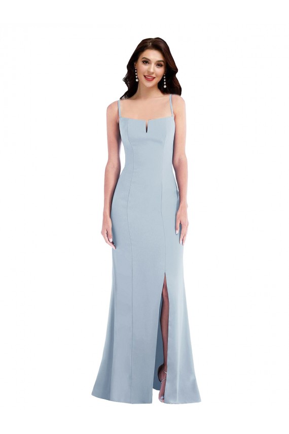 Flattering Trumpet Crepe Maxi Dress with Front Slit