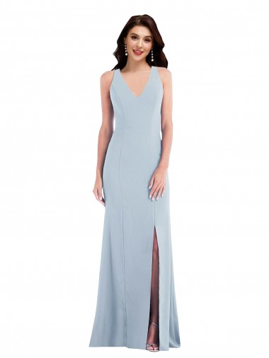 Criss Cross Cutout Back Evening Dress / Maxi Dress with Front Slit
