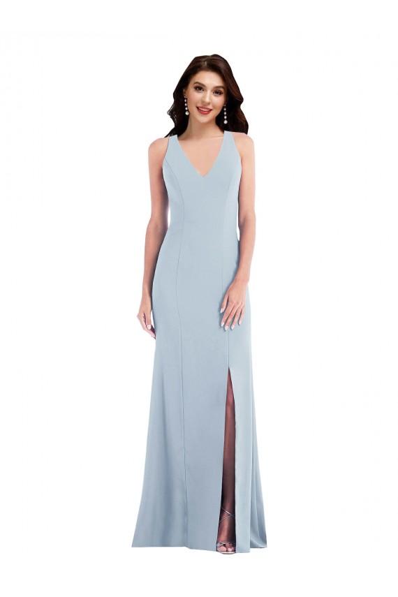 Criss Cross Cutout Back Evening Dress / Maxi Dress with Front Slit