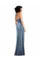 Strapless Velvet Formal Evening Dress / Maxi Dress with Draped Skirt