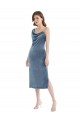 Midi Length Asymmetrical One Shoulder Velvet Slip Maxi Dress