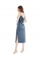Midi Length Asymmetrical One Shoulder Velvet Slip Maxi Dress