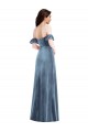 Ruffle Sleeve Off the Shoulder Velvet Evening Dress / Maxi Dress