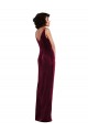 Draped Skirt Faux Wrap Velvet Evening Dress / Maxi Dress