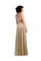 Square Neck Velvet Formal Evening Dress / Maxi Dress with Front Slit & Pocket