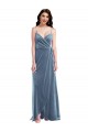 Velvet Wrap Evening Evening Dress / Bridesmaid Maxi Dress with Pockets