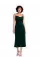 Short Midi Length Cowl Neck Velvet Slip Maxi Dress