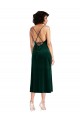 Short Midi Length Cowl Neck Velvet Slip Maxi Dress