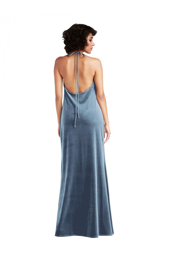 Cowl Neck Velvet Slip Maxi Dress