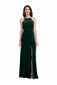 Velvet Halter Evening Dress / Maxi Dress with Pockets and Front Slit