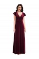 Flutter Sleeve Velvet Evening Dress / Maxi Dress with Pockets