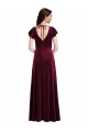Flutter Sleeve Velvet Evening Dress / Maxi Dress with Pockets