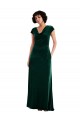 Cowl Neck Cap Sleeve Velvet Evening Dress / Bridesmaid Maxi Dress with Pockets