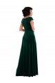 Cowl Neck Cap Sleeve Velvet Evening Dress / Bridesmaid Maxi Dress with Pockets