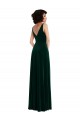 Floor Length Velvet Evening Dress / Bridesmaid Maxi Dress with Shirred Bodice and Front Slit