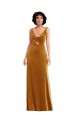 Twist Front Cutout Velvet Evening Dress / Maxi Dress with Pockets