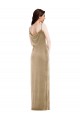 One Shoulder Velvet Semi Formal Maxi Dress with Side Slit
