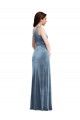 One Shoulder Draped Velvet Evening Dress / Maxi Dress