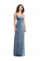 Spaghetti Strap Long Full Length Velvet Formal Evening Dress / Bridesmaid Maxi Dress