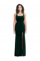 Square Neck Long Velvet Evening Dress / Maxi Dress